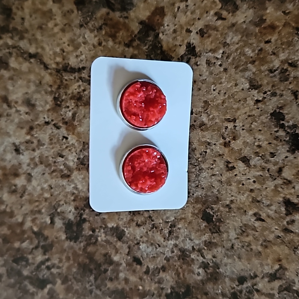 Handmade resin Druzy earrings